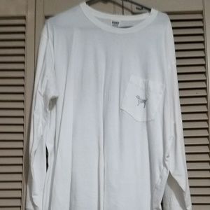 Victoria Secret PINK White Long Sleeve Shirt